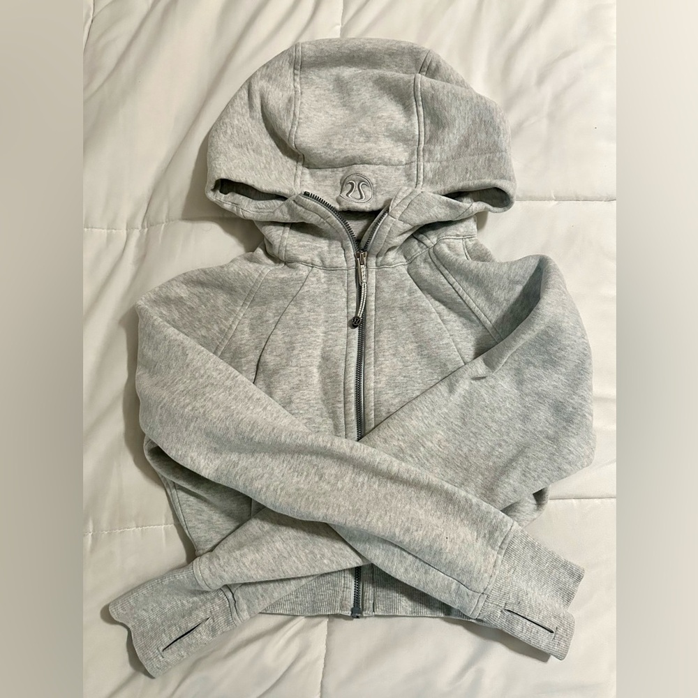 Lululemon Gray Scuba Full Zip Cropped Hoodie